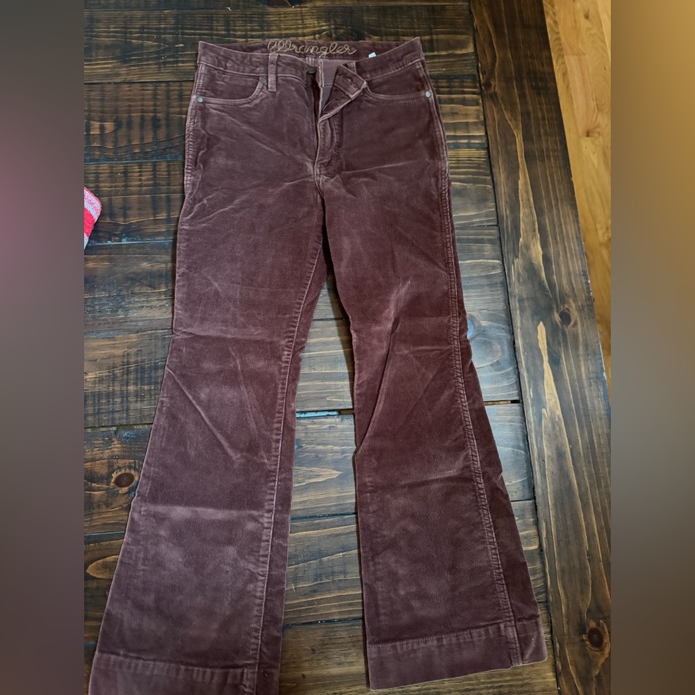 Wrangler Women's Burgundy Corduroy Flare Pants